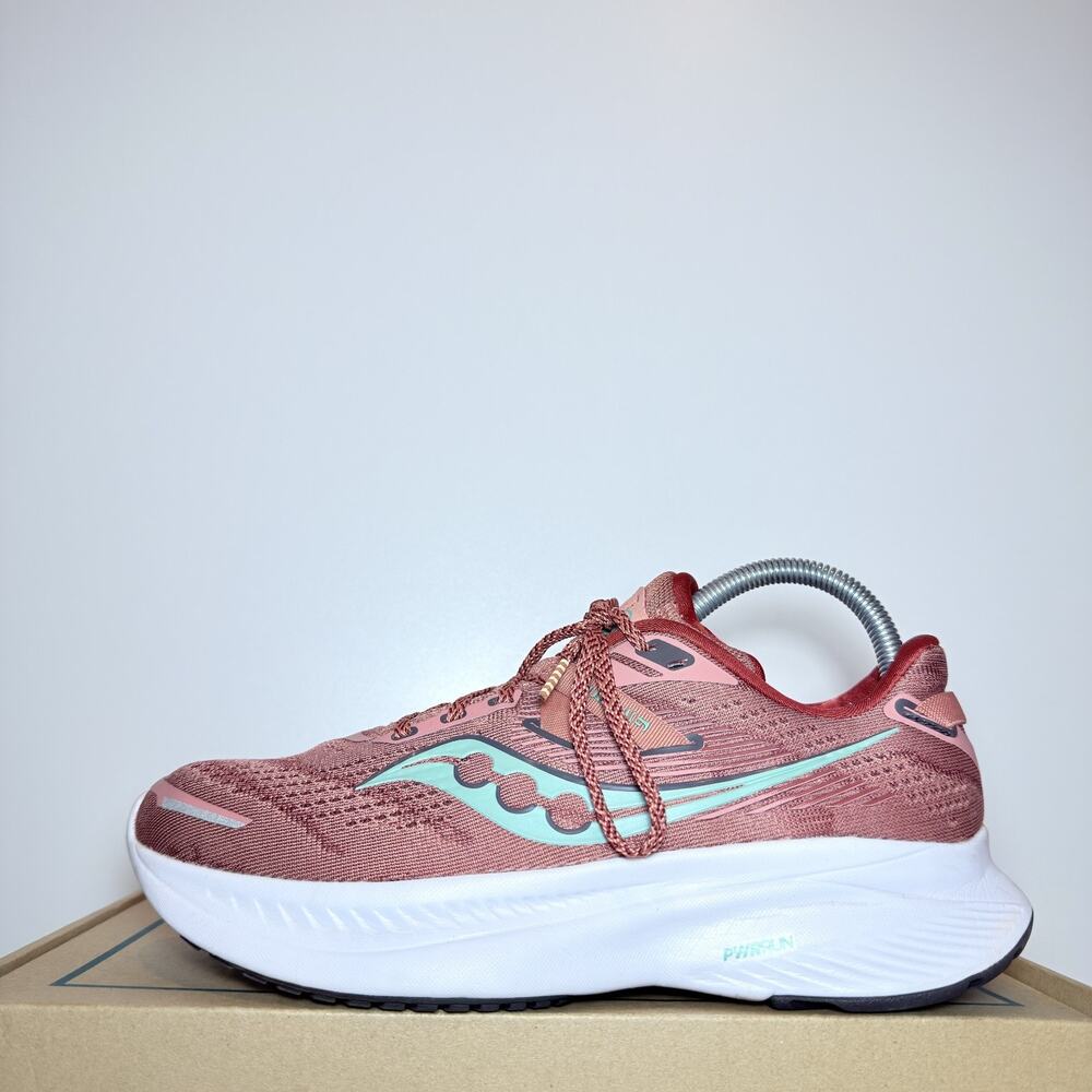 Saucony Womens 7.5 Guide 16 Pink Mint Green Stability Road Running Shoes Cushion